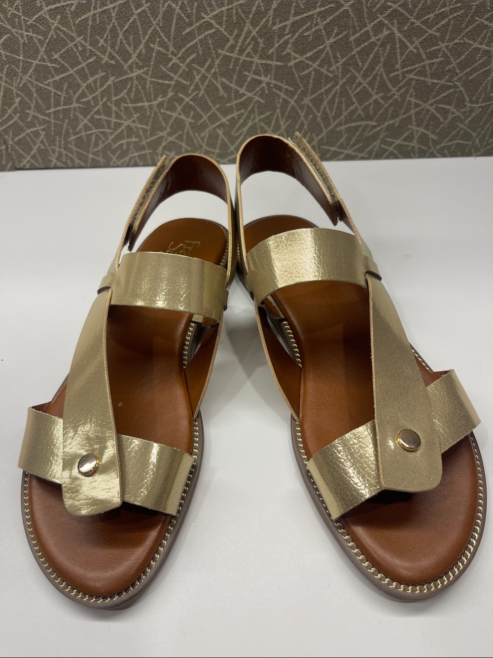 Franco Sarto Metallic Gold Slingback Sandals 

New but without tags